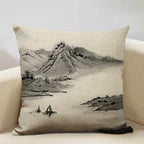 FujiVista – Fodera per cuscino con design Ukiyo-e del Monte Fuji per un arredamento artistico