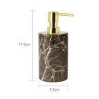 Set da bagno in marmo Emperador – Dispenser di sapone, porta sapone e accessorio per profumo di lusso | Accessori eleganti per il bagno