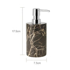 Set da bagno in marmo Emperador – Dispenser di sapone, porta sapone e accessorio per profumo di lusso | Accessori eleganti per il bagno