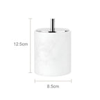 Set da Bagno in Marmo Bianco – Dispenser per Sapone, Porta Sapone, Spazzola per WC & Vassoio | Eleganti Accessori da Bagno