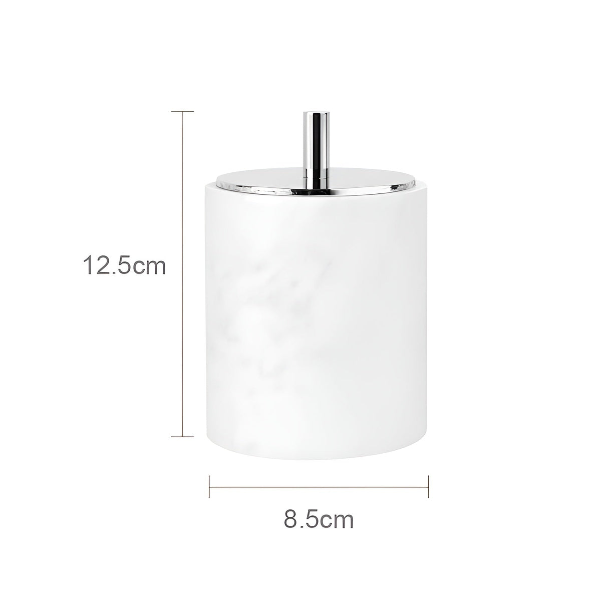Set da Bagno in Marmo Bianco – Dispenser per Sapone, Porta Sapone, Spazzola per WC & Vassoio | Eleganti Accessori da Bagno