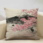 FujiVista – Fodera per cuscino con design Ukiyo-e del Monte Fuji per un arredamento artistico