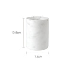 Set da Bagno in Marmo Bianco – Dispenser per Sapone, Porta Sapone, Spazzola per WC & Vassoio | Eleganti Accessori da Bagno