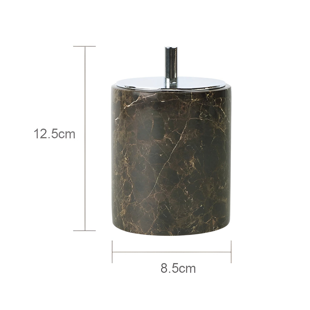 Set da bagno in marmo Emperador – Dispenser di sapone, porta sapone e accessorio per profumo di lusso | Accessori eleganti per il bagno