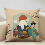 FujiVista – Fodera per cuscino con design Ukiyo-e del Monte Fuji per un arredamento artistico