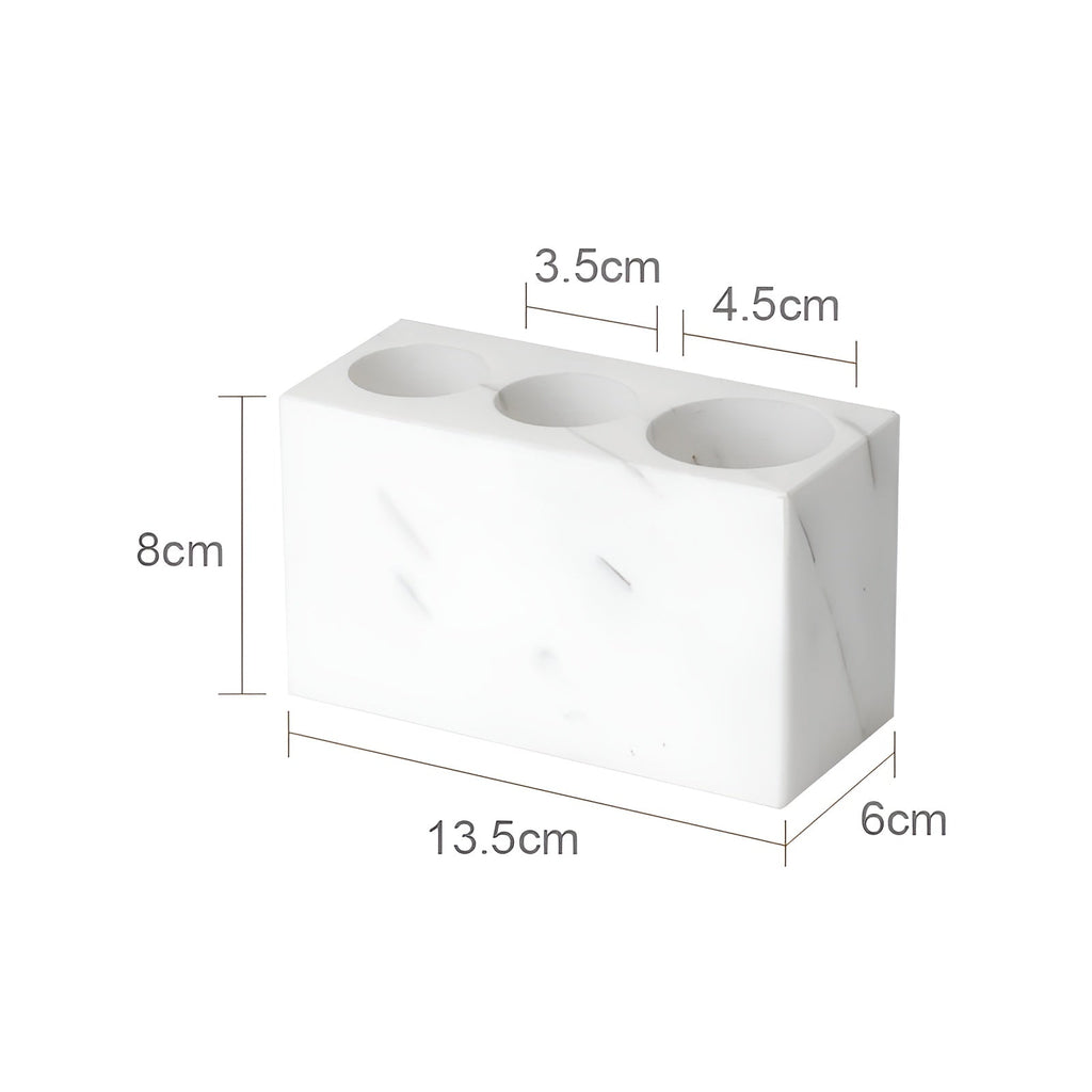 Set da Bagno in Marmo Bianco – Dispenser per Sapone, Porta Sapone, Spazzola per WC & Vassoio | Eleganti Accessori da Bagno