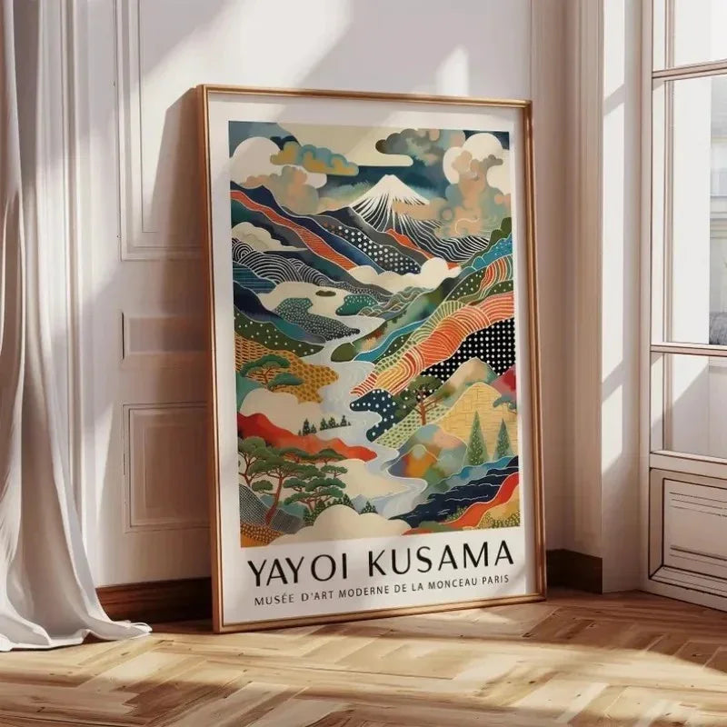Arte da parete in tela di Yayoi Kusama - Monte Fuji