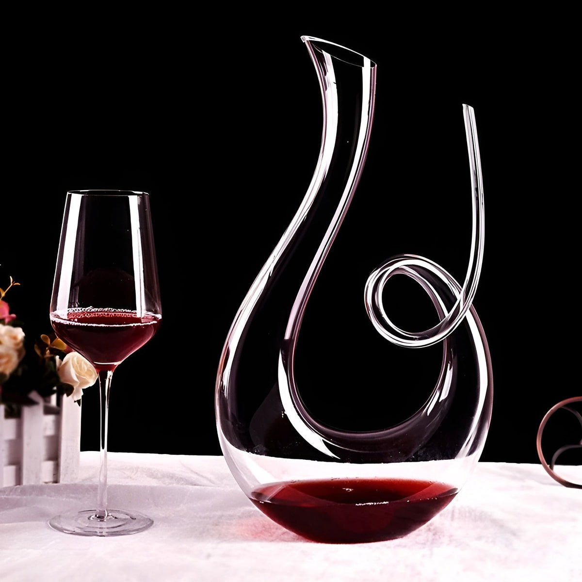 Decanter per vino Schwan Spirale – Design a spirale elegante | 1500 ml per casa o bar