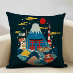 FujiVista – Fodera per cuscino con design Ukiyo-e del Monte Fuji per un arredamento artistico
