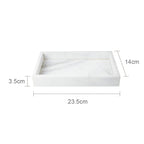 Set da Bagno in Marmo Bianco – Dispenser per Sapone, Porta Sapone, Spazzola per WC & Vassoio | Eleganti Accessori da Bagno