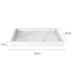 Set da Bagno in Marmo Bianco – Dispenser per Sapone, Porta Sapone, Spazzola per WC & Vassoio | Eleganti Accessori da Bagno