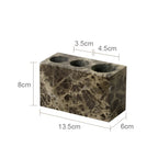 Set da bagno in marmo Emperador – Dispenser di sapone, porta sapone e accessorio per profumo di lusso | Accessori eleganti per il bagno