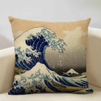 FujiVista – Fodera per cuscino con design Ukiyo-e del Monte Fuji per un arredamento artistico