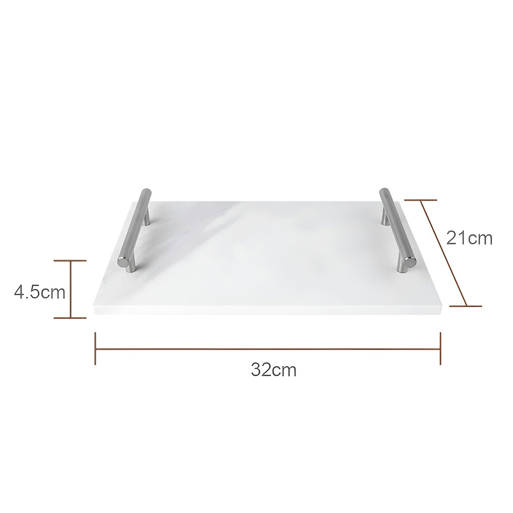 Set da Bagno in Marmo Bianco – Dispenser per Sapone, Porta Sapone, Spazzola per WC & Vassoio | Eleganti Accessori da Bagno