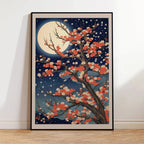 Arte Murale Albero di Sakura al Chiaro di Luna