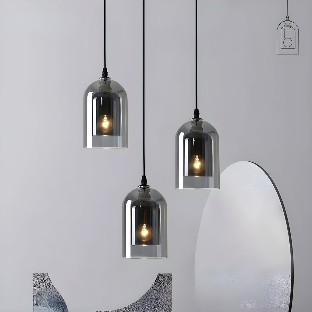 SkyGleam Light - Moderna Lampada a Sospensione in Vetro Doppio