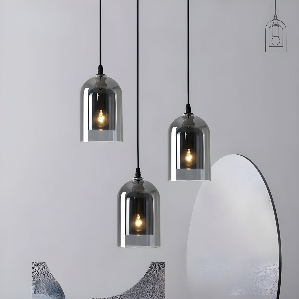 SkyGleam Light - Moderna Lampada a Sospensione in Vetro Doppio