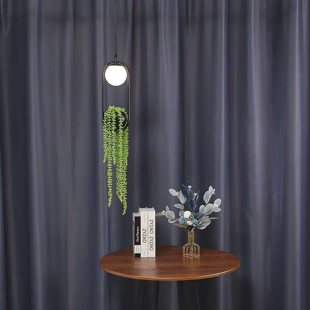BotanicAura Light – Lampada a sospensione LED nordica con vaso per piante