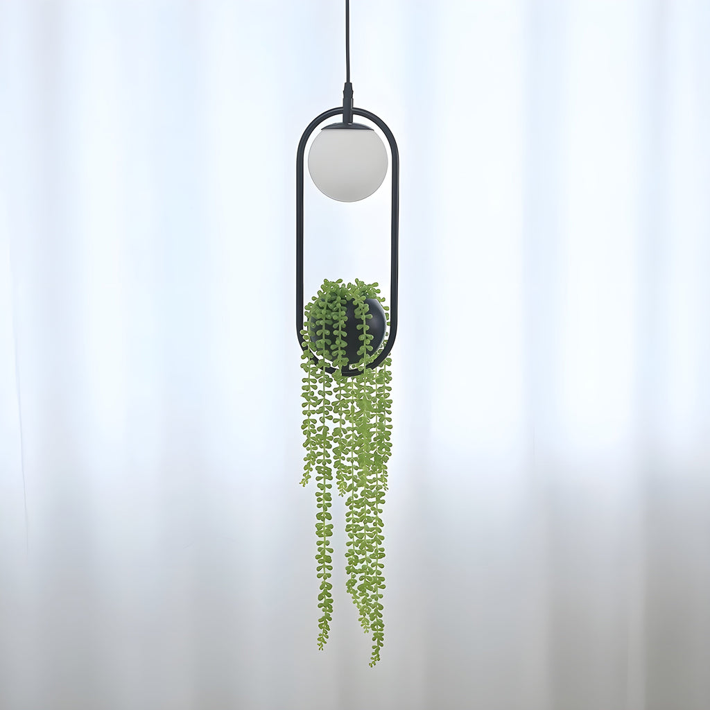BotanicAura Light – Lampada a sospensione LED nordica con vaso per piante
