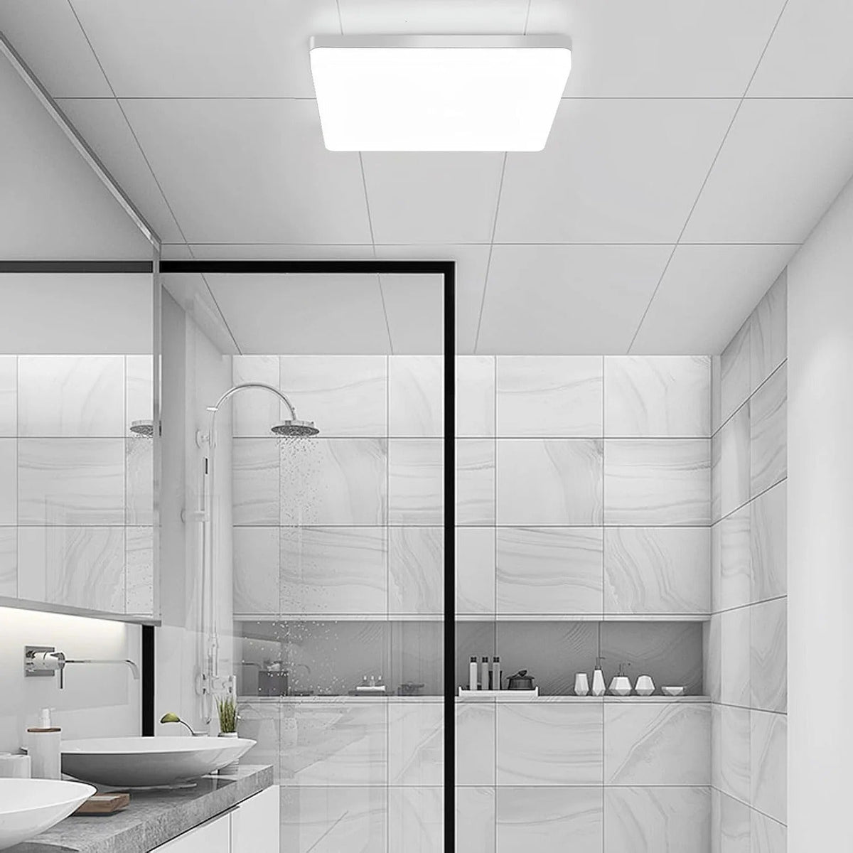 Lampada da soffitto LED quadrata – Luce uniforme e piacevole | Adatta per soggiorno e bagno
