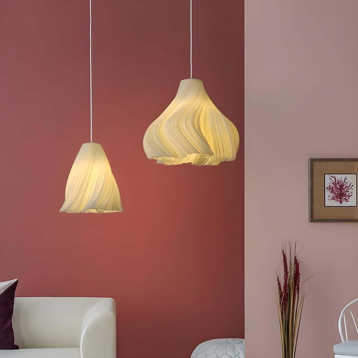 FloraBloom Light - Fiore stampato in 3D nordico come lampada sospesa