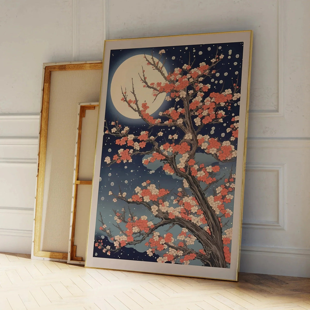 Arte Murale Albero di Sakura al Chiaro di Luna