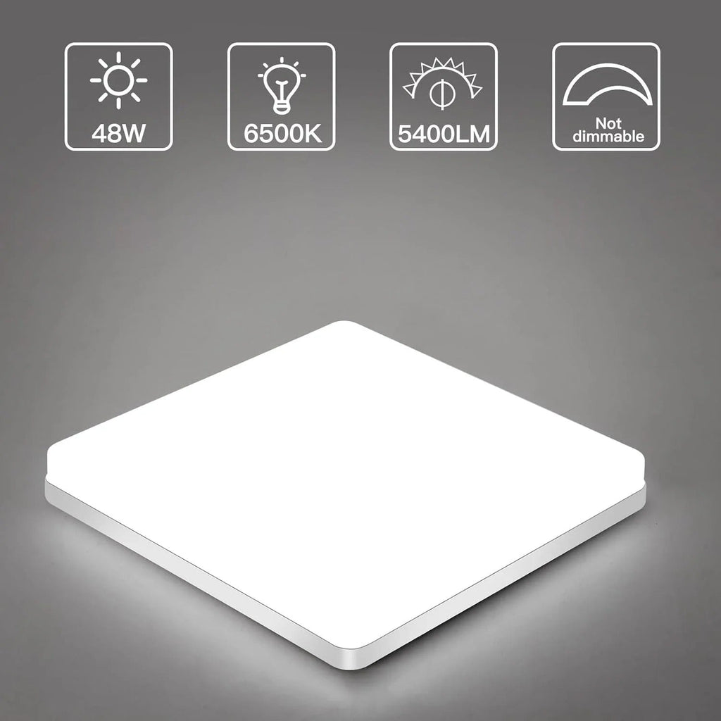 Lampada da soffitto LED quadrata – Luce uniforme e piacevole | Adatta per soggiorno e bagno