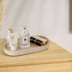 Porta spazzolini in pietra naturale – con dispenser di sapone e vassoio | Eleganti accessori da bagno in travertino