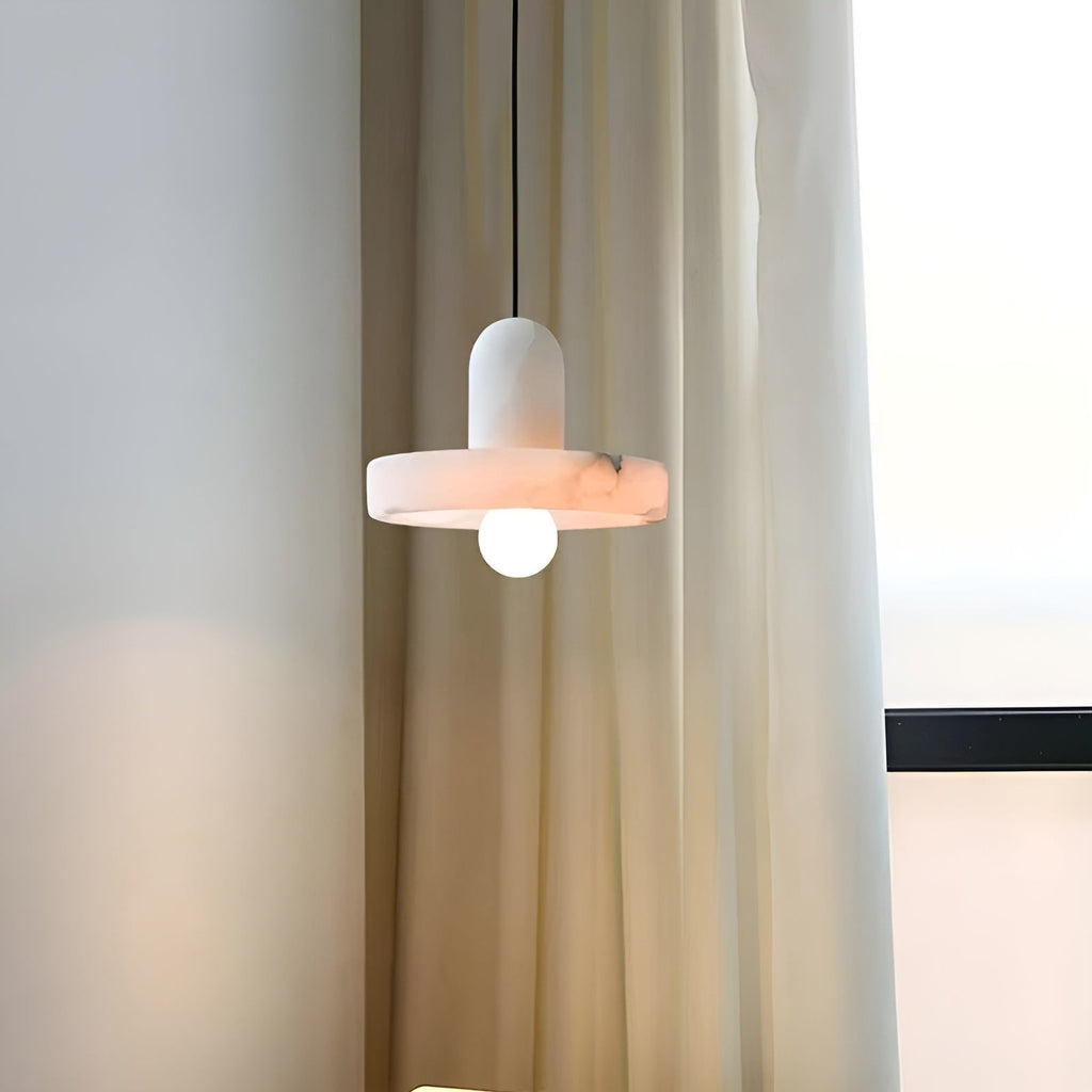 Lampada a sospensione in rame e marmo – design moderno e elegante | Perfetta per camere da letto e sale da pranzo