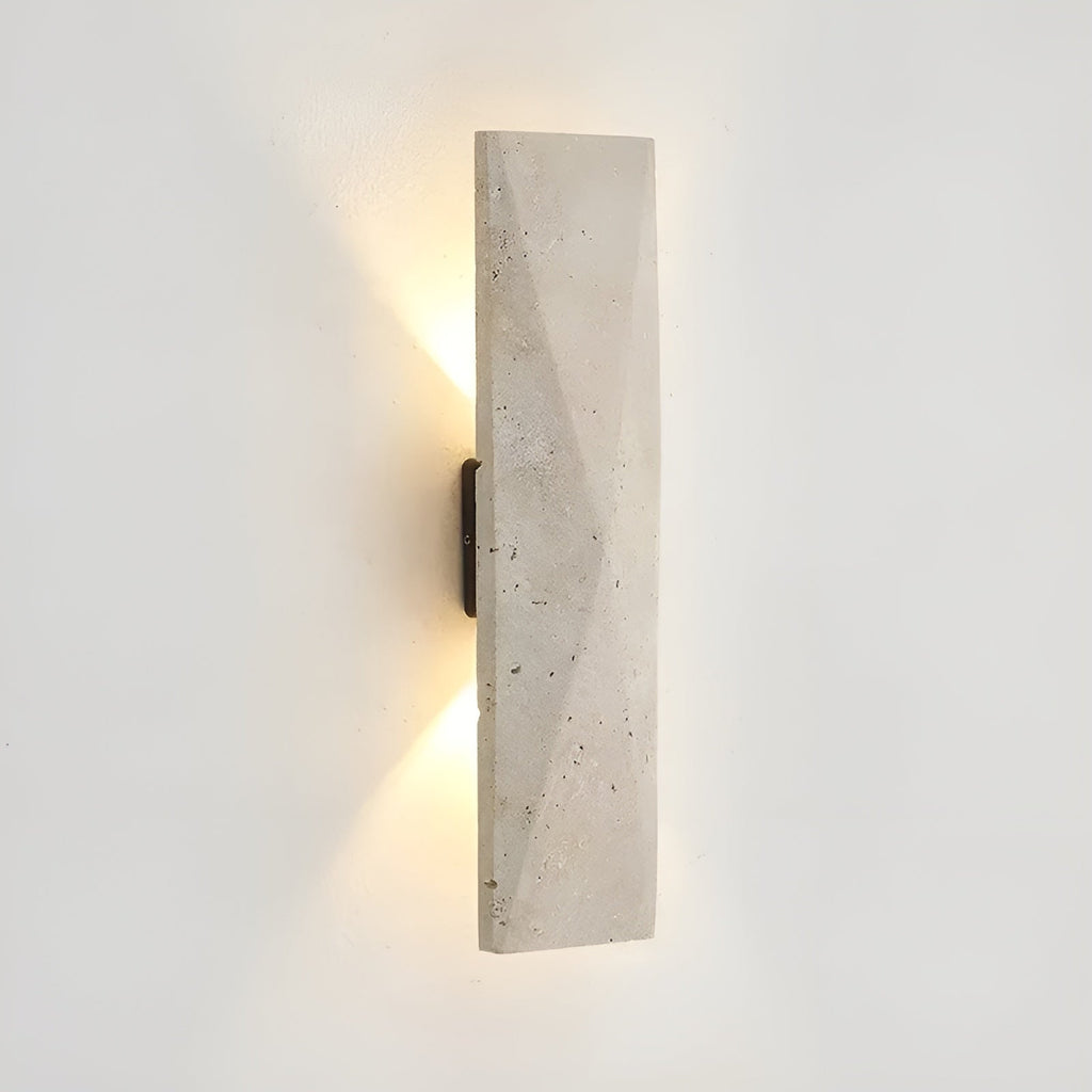 Lampada da parete in Travertino – Elegante lampada in pietra naturale per soggiorno o corridoio