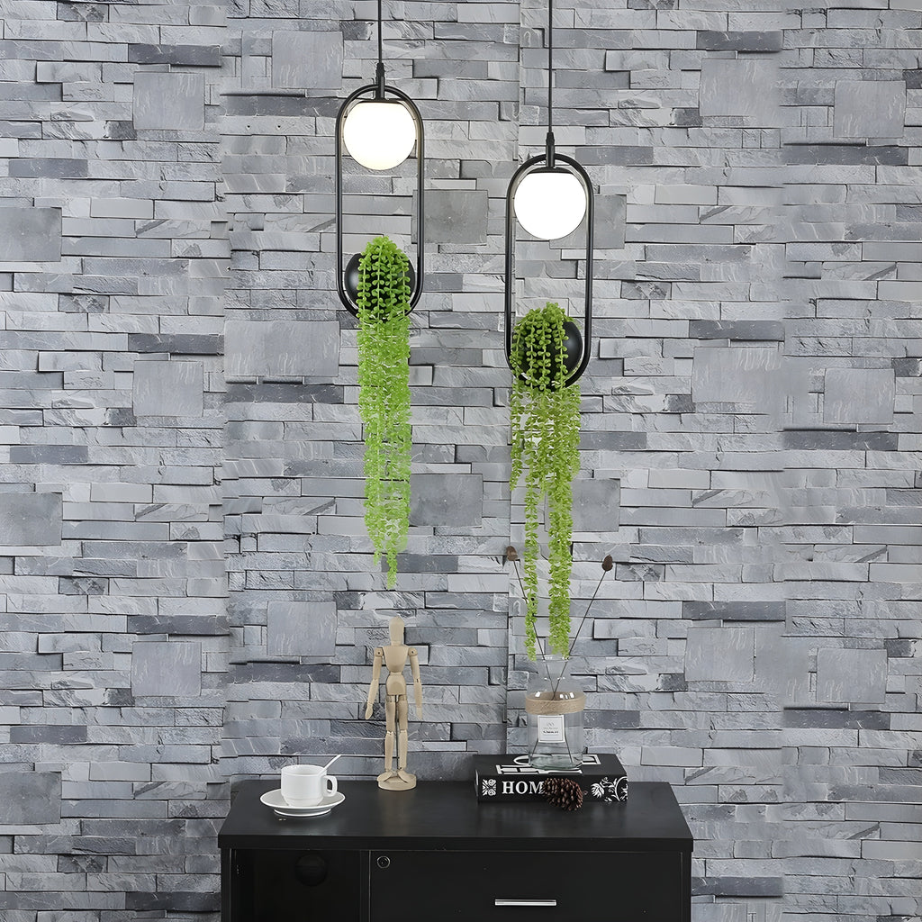 BotanicAura Light – Lampada a sospensione LED nordica con vaso per piante