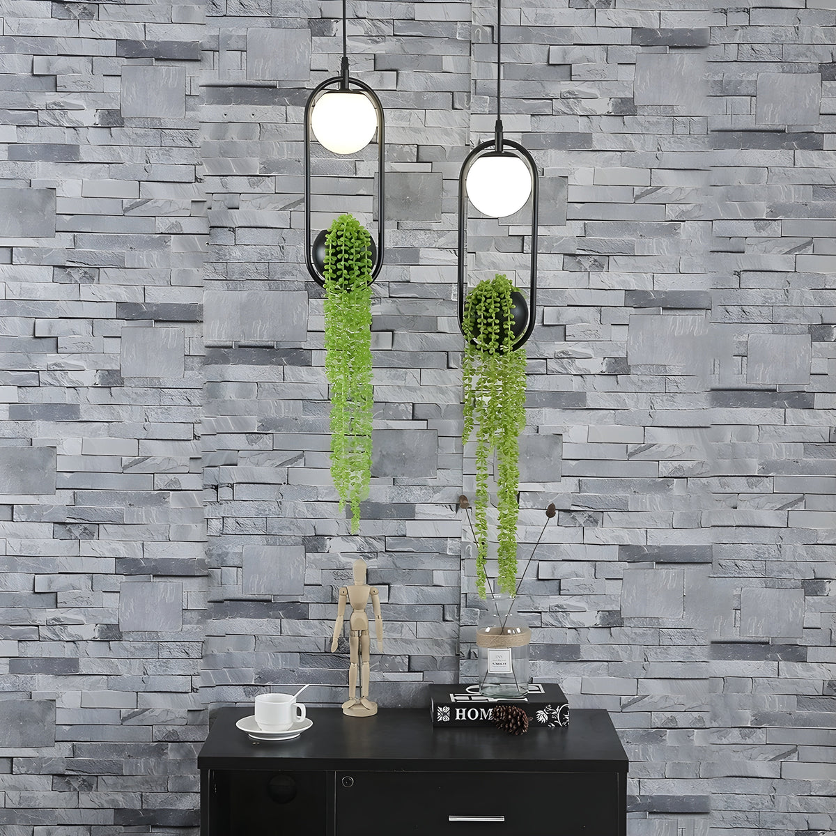 BotanicAura Light – Lampada a sospensione LED nordica con vaso per piante