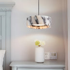 Lampada a sospensione in pietra naturale nera – Alta qualità & Moderna | Illuminazione d'interni elegante