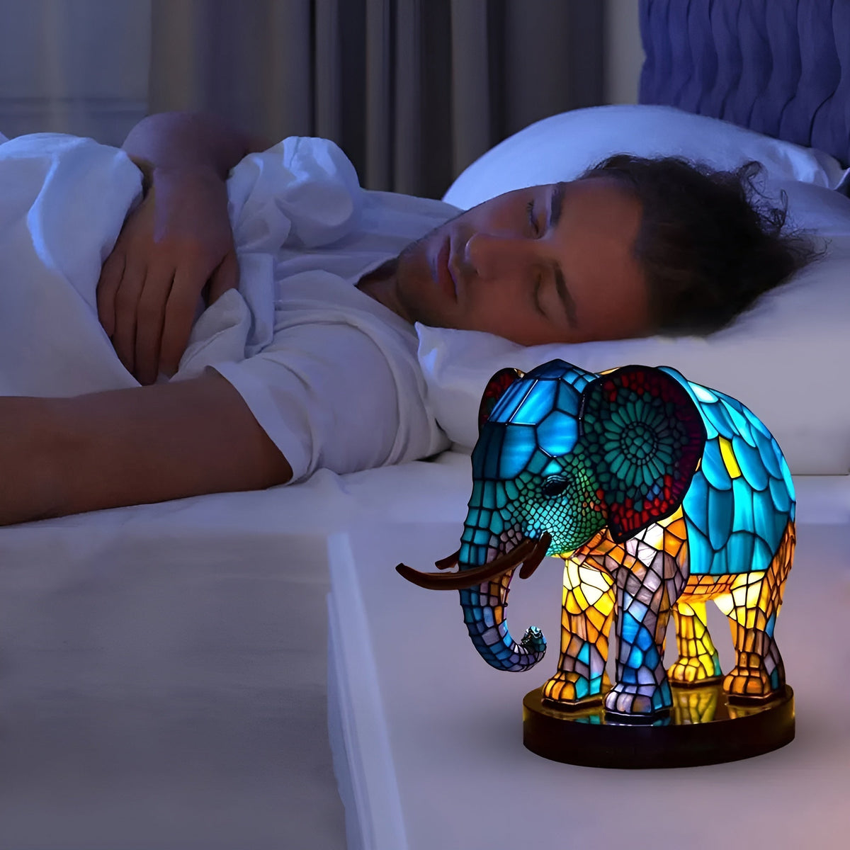 Lampada da tavolo con motivo animale – Drago o Elefante | Ideale per camera da letto e soggiorno