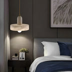 Lampada a sospensione in rame e marmo – design moderno e elegante | Perfetta per camere da letto e sale da pranzo