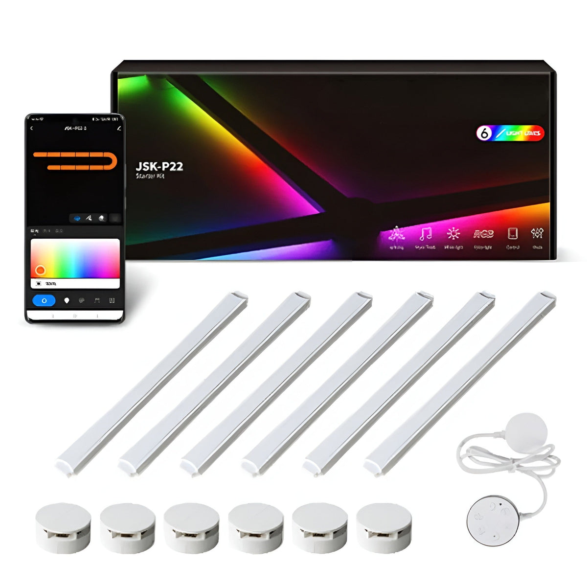 Smarte RGB Applique – Cambio colore e controllo musicale | Illuminazione ambientale perfetta per TV, camera da letto e sala giochi