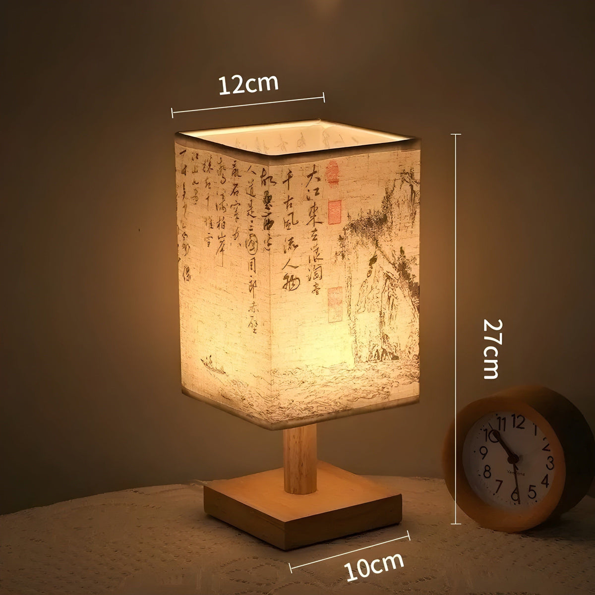 Lampada SerenityGlow - Lampada da Tavolo in Stile Cinese con Tessuto LED Moderno