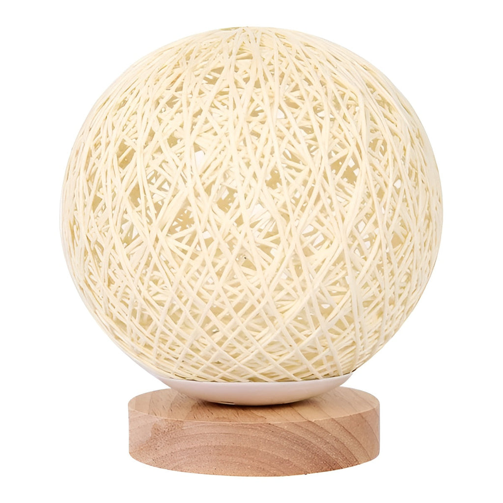 TwineGlow Light - Moderna lampada da tavolo in rattan ricaricabile USB