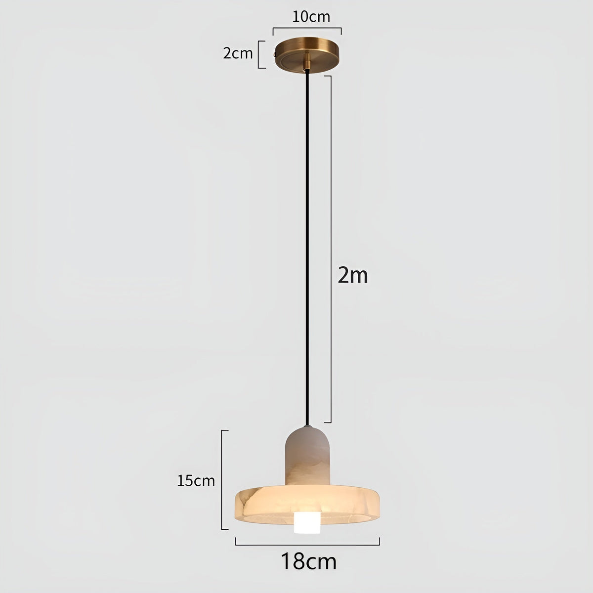 Lampada a sospensione in rame e marmo – design moderno e elegante | Perfetta per camere da letto e sale da pranzo