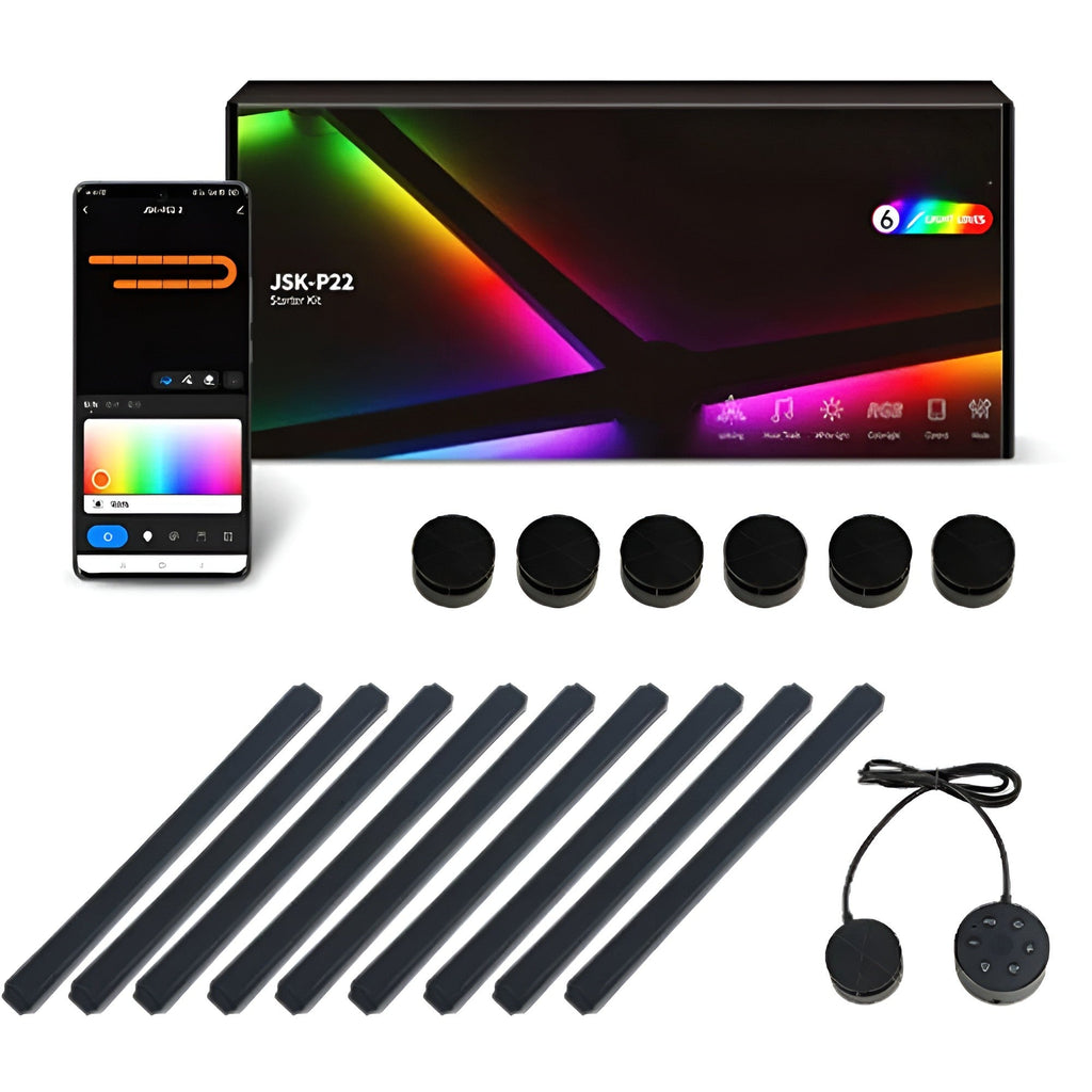 Smarte RGB Applique – Cambio colore e controllo musicale | Illuminazione ambientale perfetta per TV, camera da letto e sala giochi