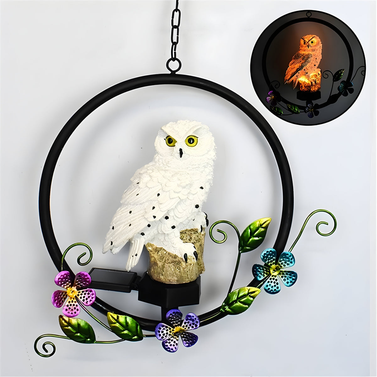 LumiOwl Light - Lampada a forma di gufo appesa a energia solare