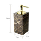 Set da bagno in marmo Emperador – Dispenser di sapone, porta sapone e accessorio per profumo di lusso | Accessori eleganti per il bagno