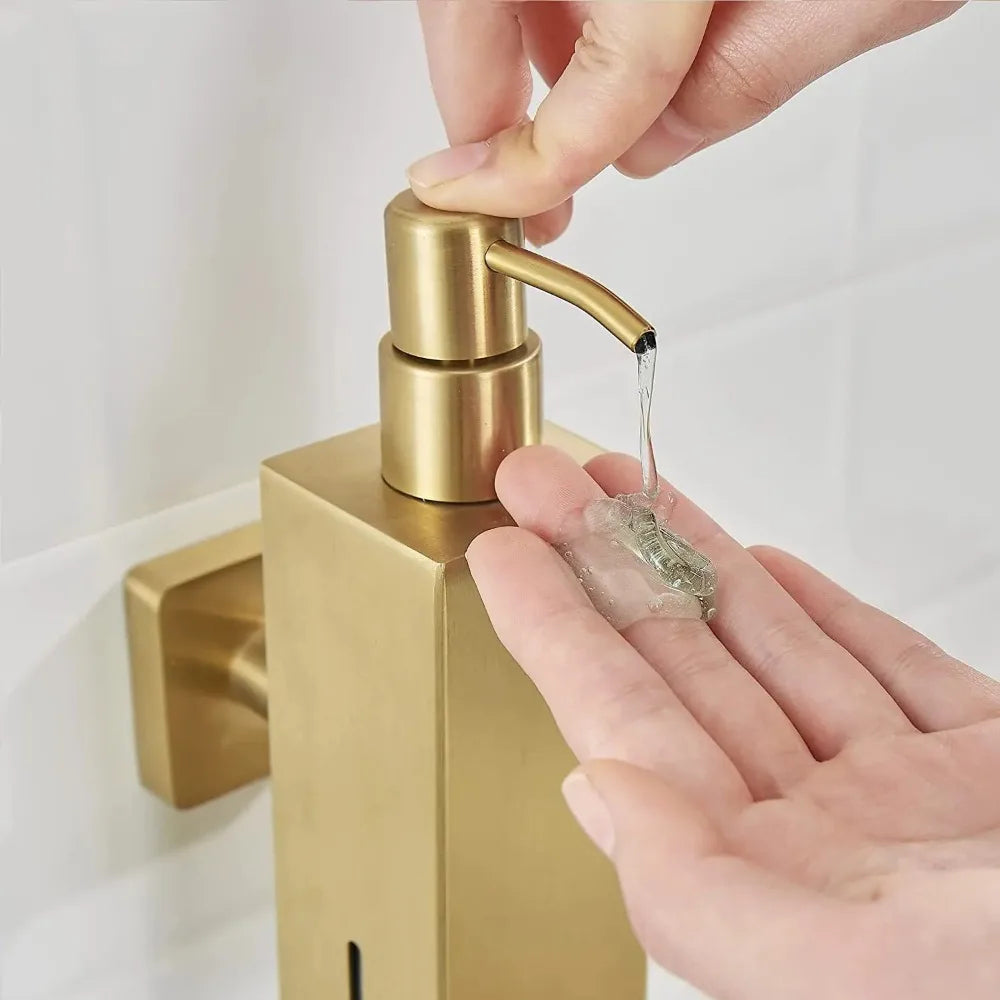 Dispenser di Sapone Manuale da Parete Quadrato Rotondo