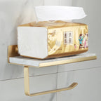 Set di accessori per doccia da bagno in marmo e ottone di lusso con finitura oro spazzolato