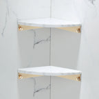 Set di accessori per doccia da bagno in marmo e ottone di lusso con finitura oro spazzolato