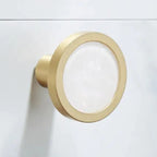 Set di accessori per doccia da bagno in marmo e ottone di lusso con finitura oro spazzolato