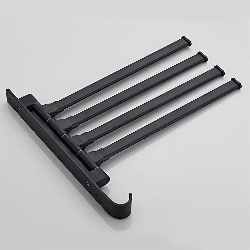 Barra per Asciugamani Girevole da Bagno Nera Opaca - Supporto Salvaspazio