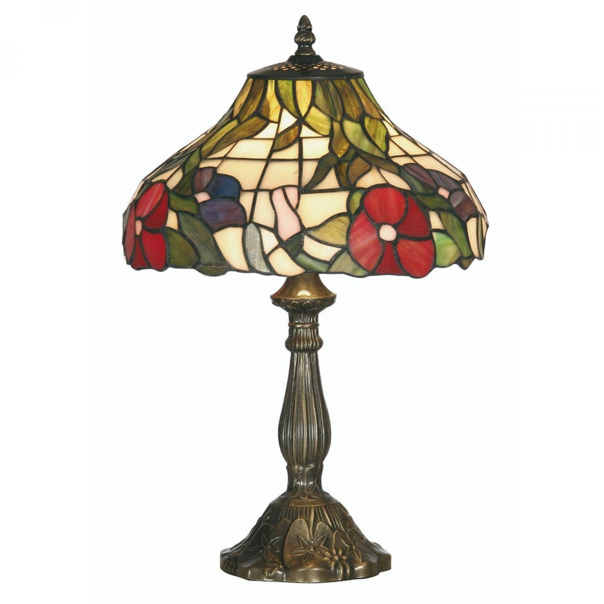 Lampada da Tavolo Tiffany Peonies di Oaks Lighting