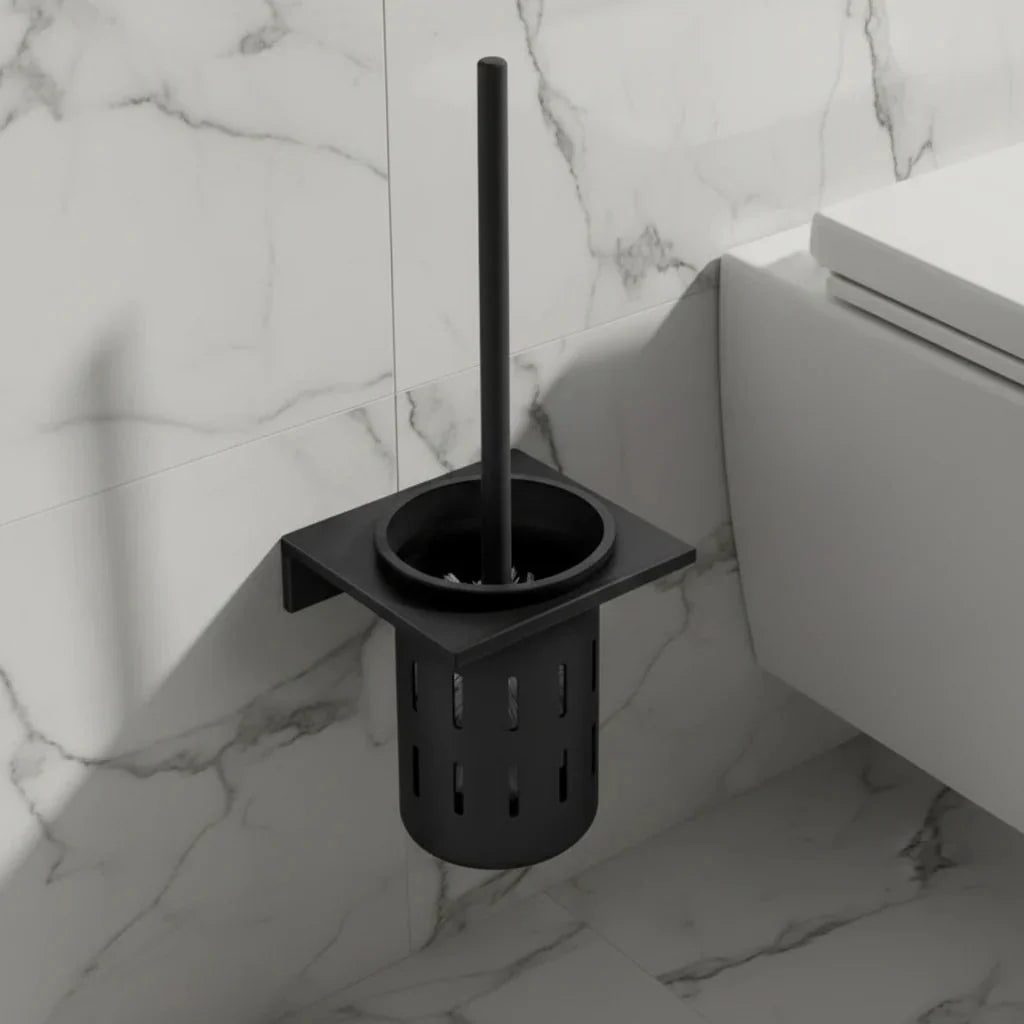 METALLUX LOO – Set di Spazzola per WC da Parete con Finitura Oro Spazzolato