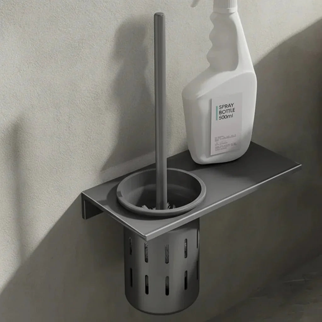 METALLUX LOO – Set di Spazzola per WC da Parete con Finitura Oro Spazzolato